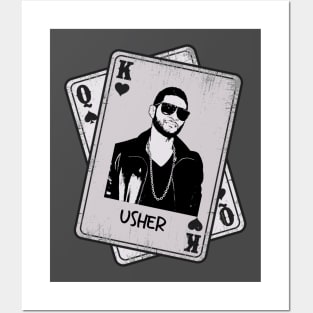 Retro Usher Rapper 80s Card Style Posters and Art